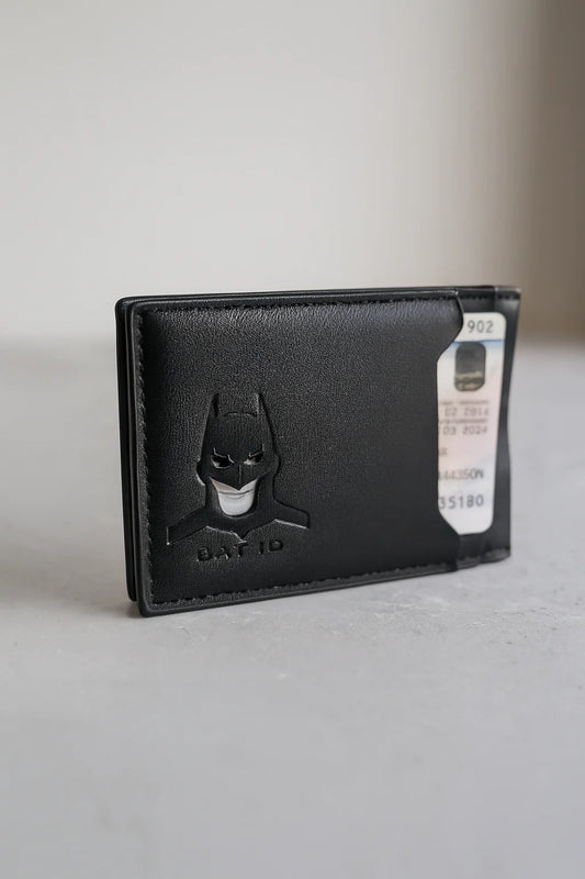 Bat ID Wallet Slim Leather Card Holder