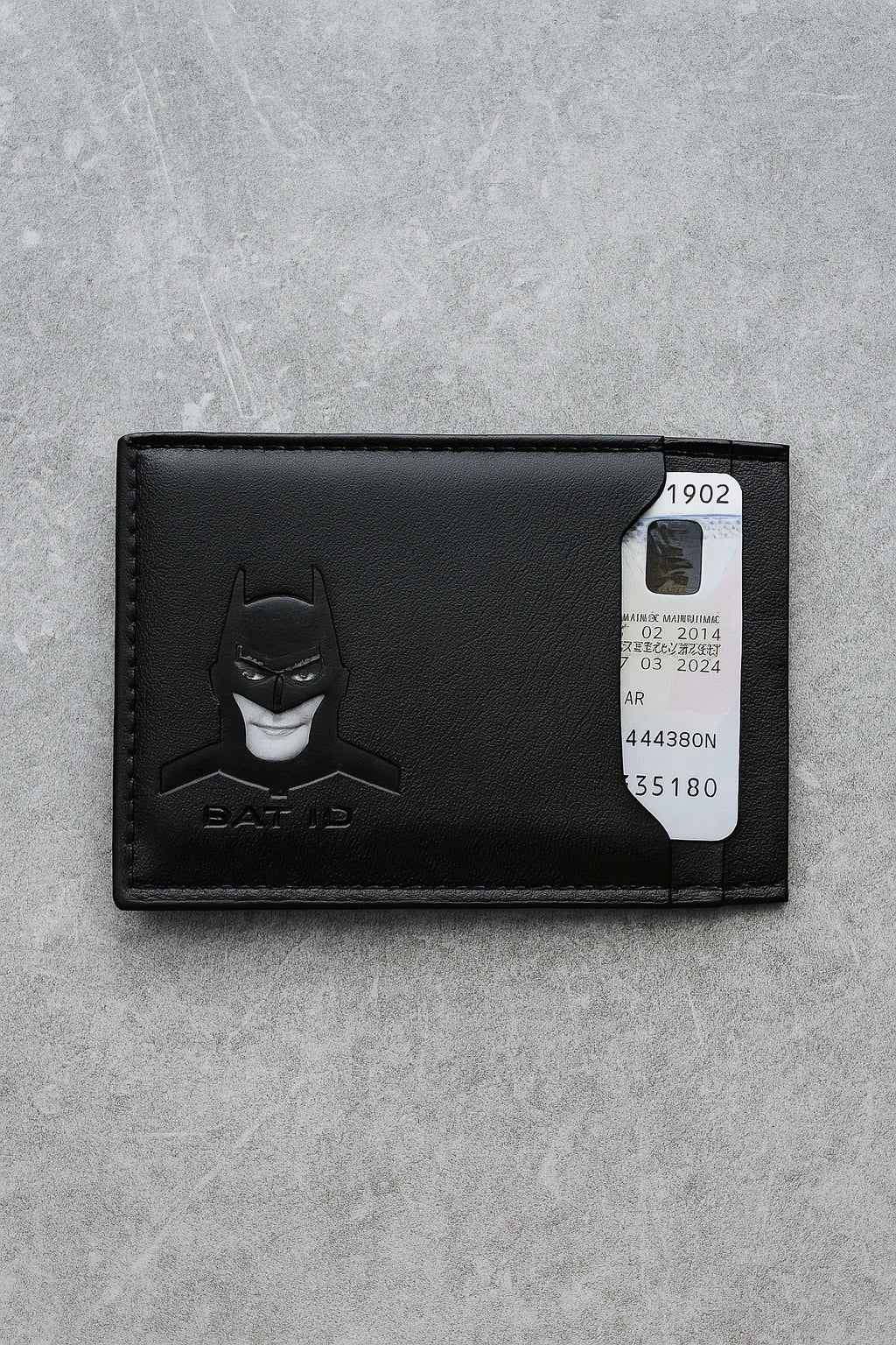 Bat ID Wallet Slim Leather Card Holder