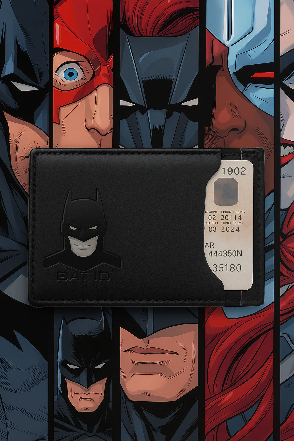 Bat ID Wallet Slim Leather Card Holder